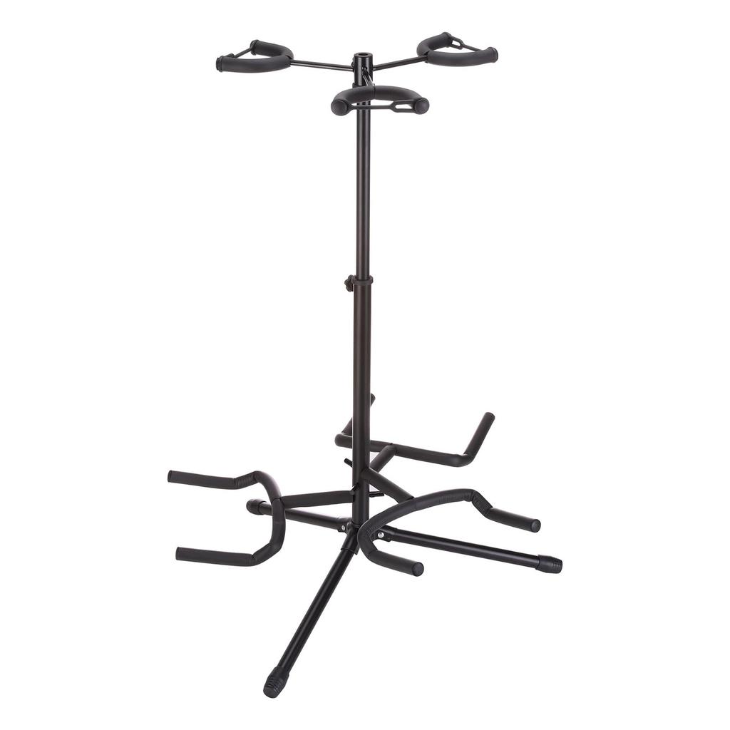 uxcell Triple Guitar Adjustable Tripod with Neck Holder for and Bass Folding Tripod for 3 Guitars Stand, Floor-Mounted Electric, Acoustic, Guitars,