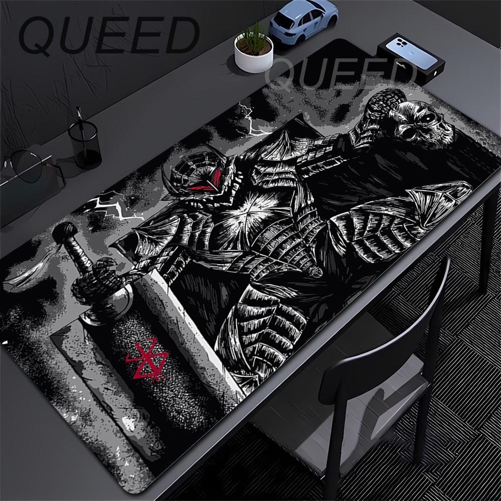 90x40 Tamaño Grande Alfombrilla de Escritorio para Teclado Portátil Ratón Velocidad Borde Bloqueado Alfombrilla de Ratón Accesorios para Computadora Alfombrillas para Videojuegos Anime Berserk Guts