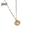 Exquisite Design Jewelry Hollow Shell Faux Pearl Necklace Pendant