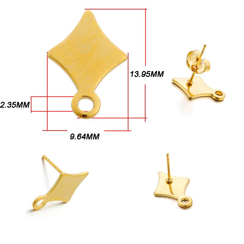 10 stücke Edelstahl Geometrische Runde Ohrring Stud Goldene Ohrringe Basis Mit Ohrring Stecker Anschlüsse Für DIY Schmuck Machen