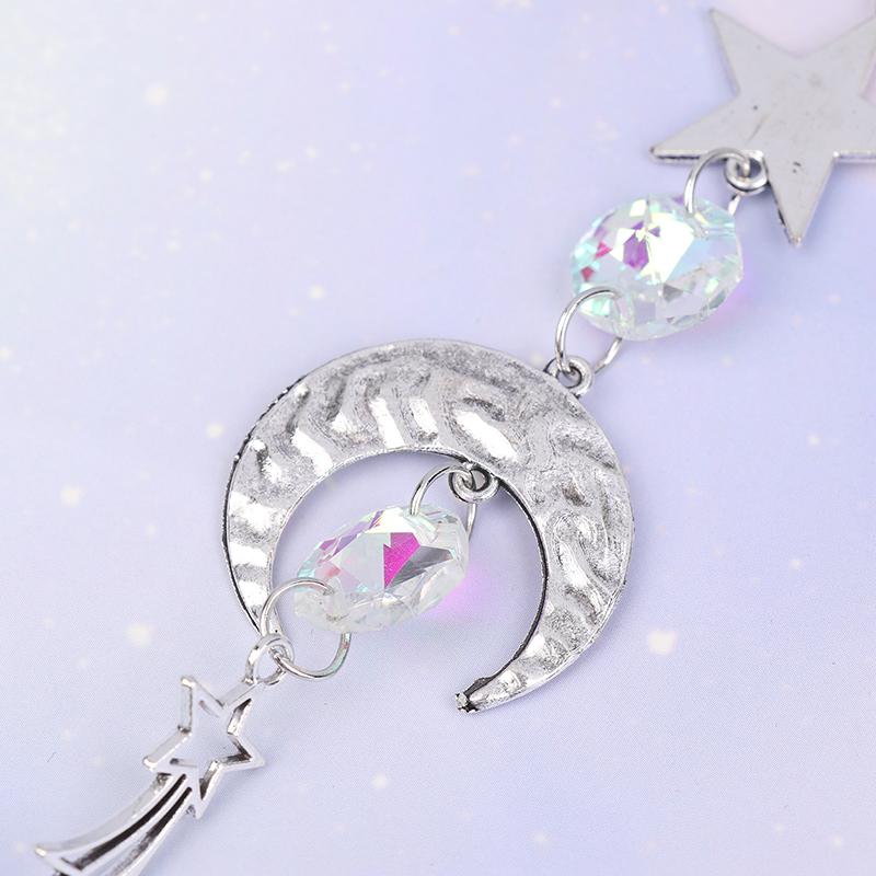 1Pc  Wind Chime Moon Sun Star Catcher Diamond Prisms Pendant Dream Catcher Rainbow Hanging Drop Home Windchime