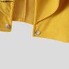 INCERUN Oversized Men Long Sleeve Layers Corduroy Casual Cropped Short Blazer Coats Partywear