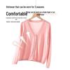 Hengyuanxiang Women's Silk Blend V-Neck Long-Sleeve Knit T-Shirt