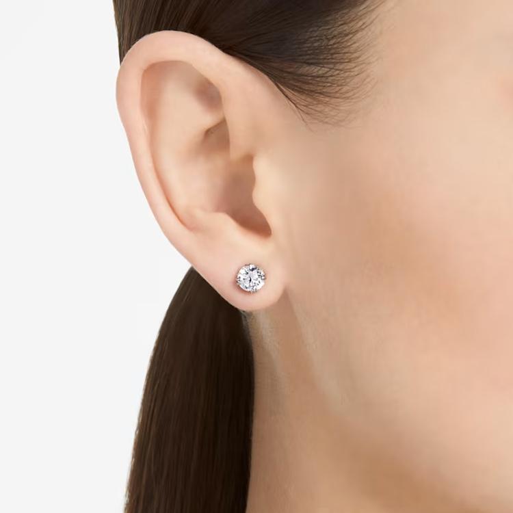 Swarovski Constella Round Cut Fashion Rhodium Plated Cubic Zirconia Stud Earrings Women earrings 5636712