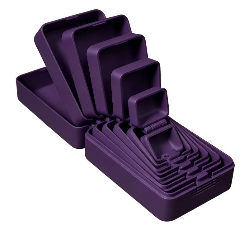 Levels 6/7 Plastic Nesting Storage Boxes Durable Stackable Design For Home Office Desk Small Item Organizing