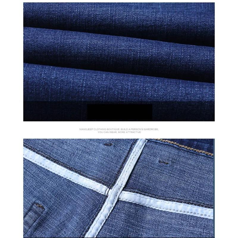 Men Fashion Straight Jeans Stretch Slim Fit Pants Comfortable Soft Business Denim Trousers Clothing