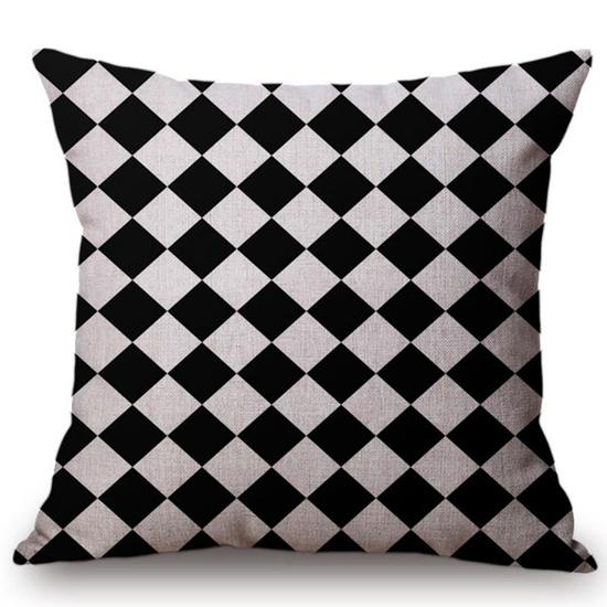 Scandinavian Throw Pillow Case Nordic Style Decorative Cushion Covers Black Yellow Geometric Strips Plaid Sofa Cushion Cover