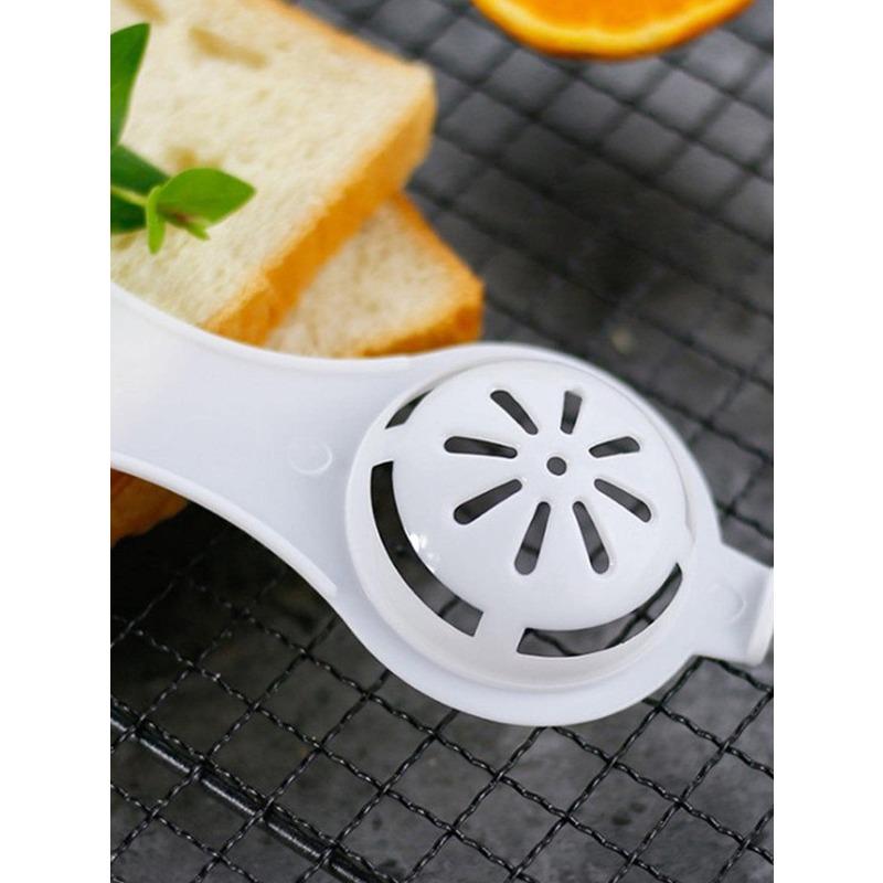 1pc PP Egg Separator, Simple White Long Handle Egg Yolk White Separator Tool For Kitchen