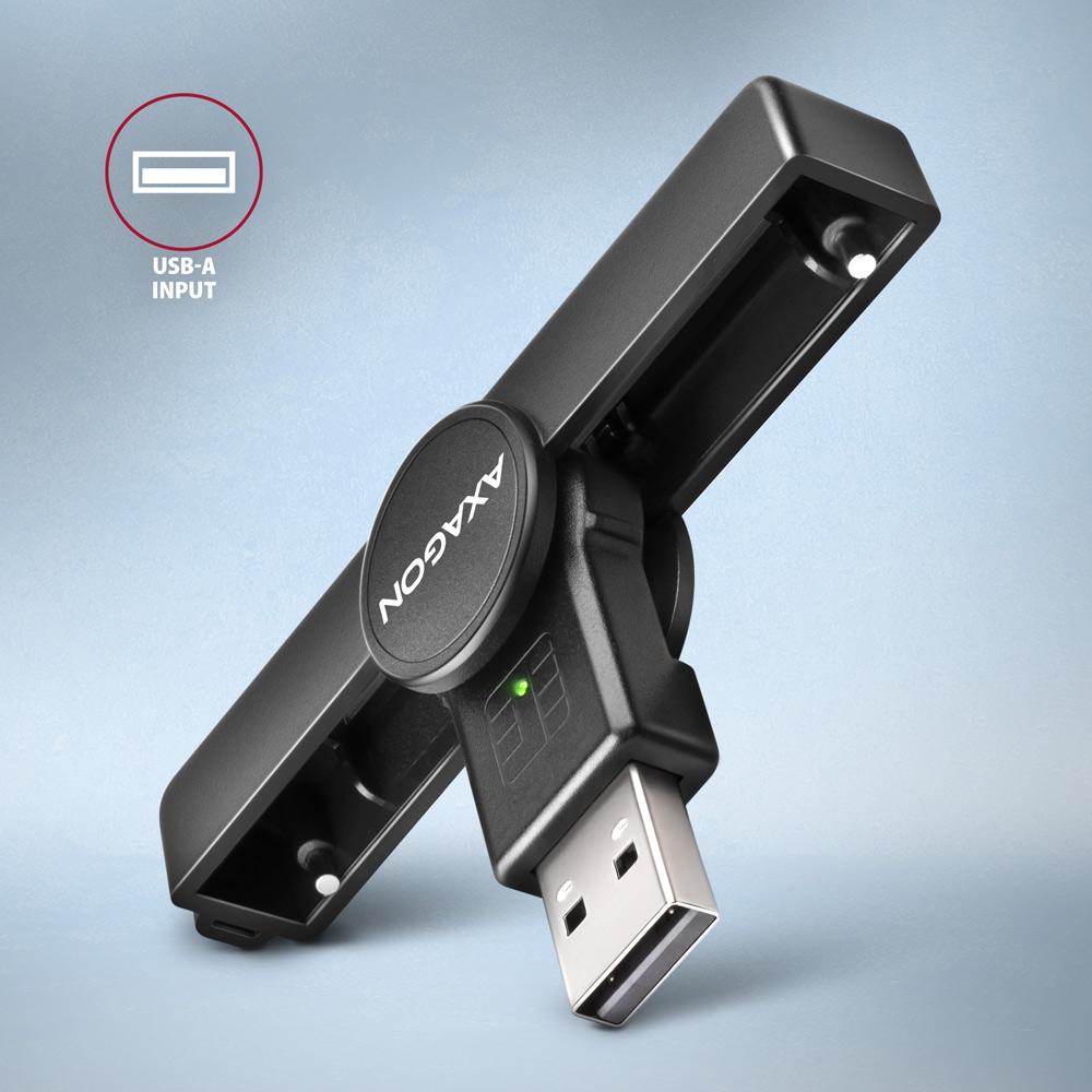 AXAGON Foldable Pocket USB-A Contact Smart/ID Card Reader | CRE-SMPA