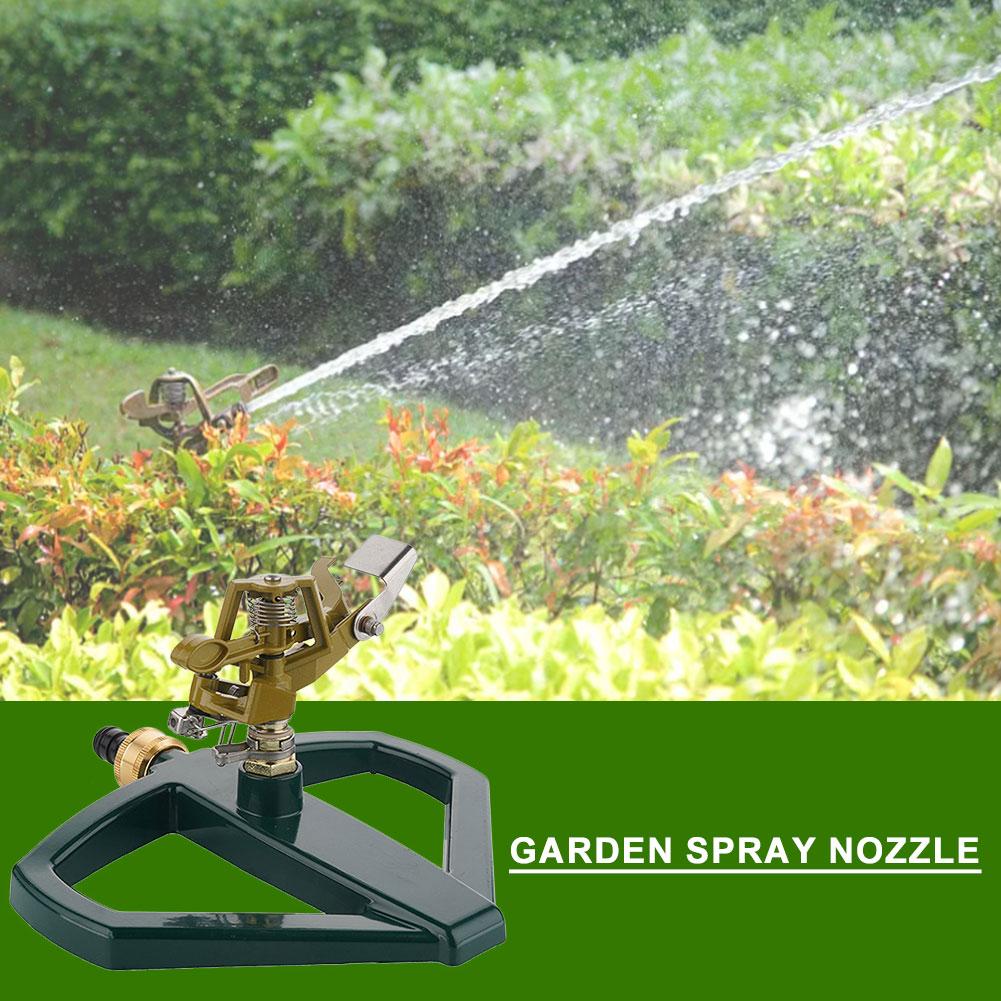 360 Degree Adjustable Circular Sprinkler Zinc Alloy Impulse Sprinkler Heavy Duty with Metal Base for Large Area Lawn Yard Garden