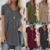 European and American Plus Size V-Neck Loose Casual Short Sleeve T-Shirt