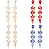 Fashion Gold Plated Leaf Drop Earrings For Women With Crystals Elegant Party Jewelry