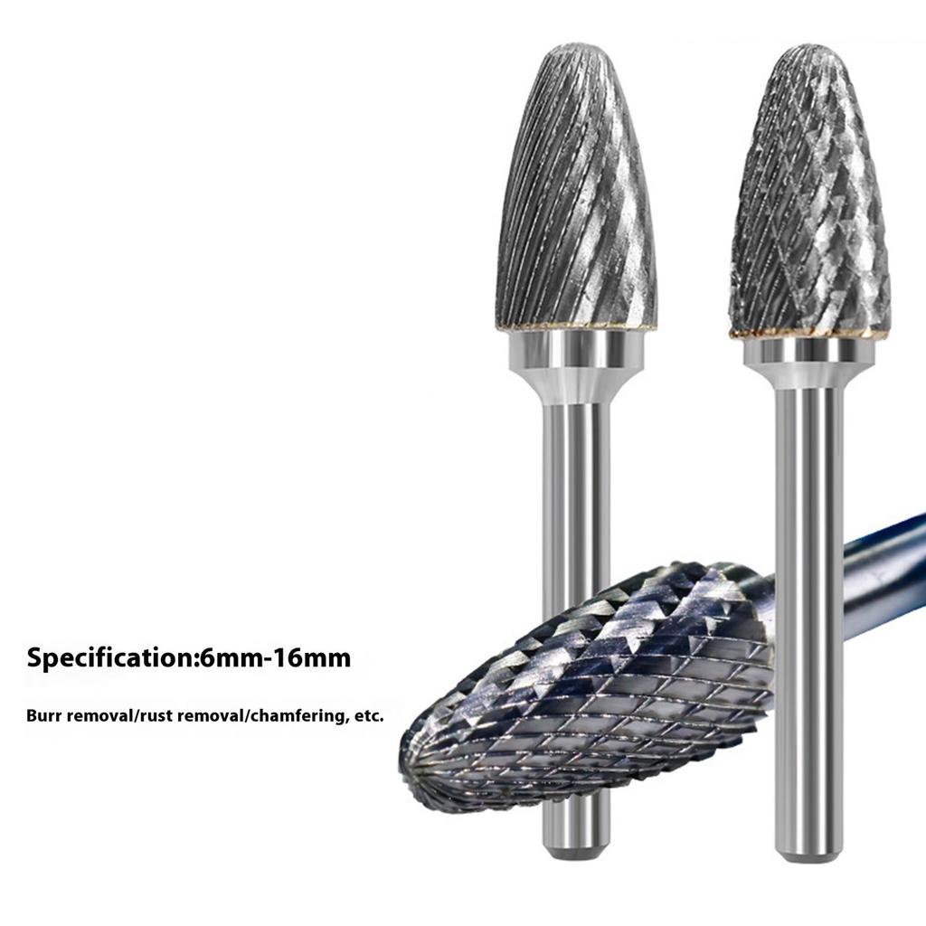 Carbides Rotary File Tool Double /Single Flute Design Point Burr Die Grinders For Metalworking Wood Carving Polishing