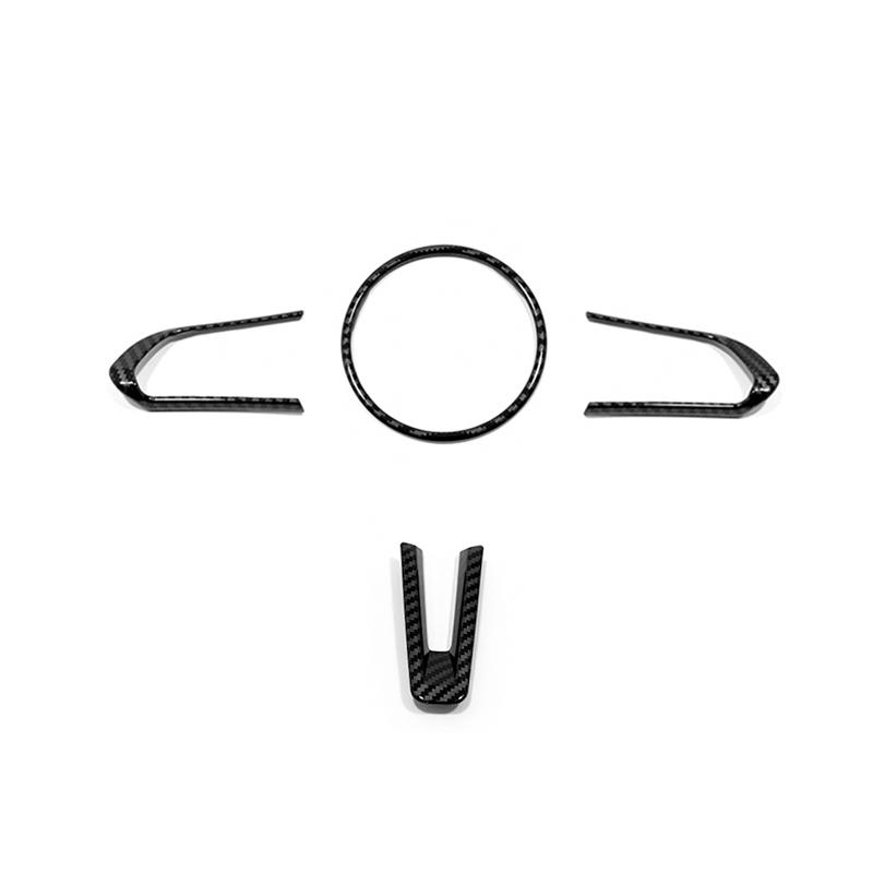 For Mazda 3 CX-30   Accessories ABS Carbon fibre/Red/Matte Car Steering Wheel Switch Button Frame Cover Trim Car