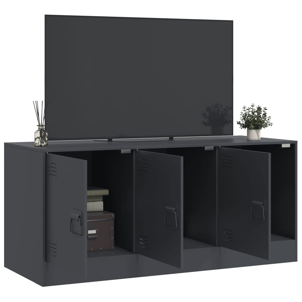 Vidaxl Szafka Pod Telewizor, Antracytowa, 99X39X44 Cm, Stalowa