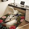 Siamese Cat and Roses Chair Mat: Office Carpet, Oversized Rug for Home Decor, Sofa Mat, Desk Pad Gift Suitable for Bedroom, Living Room, Any Room