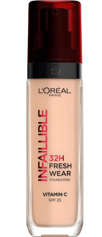 L'Oreal Paris Infallible 32HR High-Performance Liquid Foundation, 30ml - Linen Shade 100