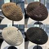 Small Fragrance Style Beret Hat For Women Summer Breathable Knitted Fashion Accessory