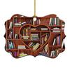 Heart Shaped Christmas Ornament Acrylic Bookshelf Xmas Tree Hanging Decorations 2D Flat Printed Book Gifts for Book Lovers