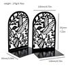 2pcs Swallows and Flowers Bookends Iron Book Support Exquisite Desktop Book Holder  Office Supplies