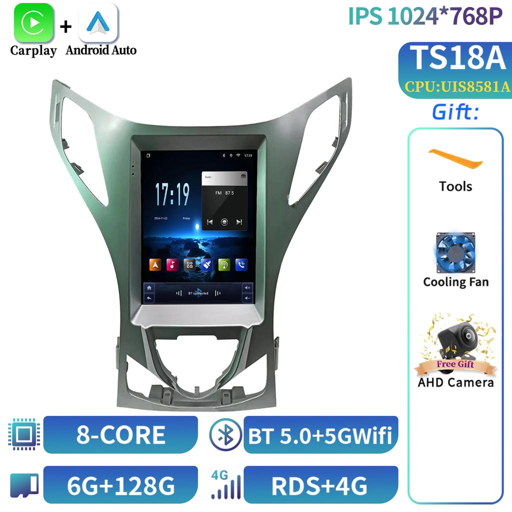9.7" Android 14 For Hyundai Azera 2011-2012 Car Radio Multimedia Central  Navigation 4G GPS Carplay Android Auto Carplay Screen