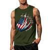Men's Sleeveless Tank Top Casual Loose Fit Summer Daily Wear Muscle Shirt with Patriotic Graphic Print Lightweight Breathable Fabric