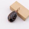 Natural Stone Agate Water Drop Tree of Life Pendant Necklace