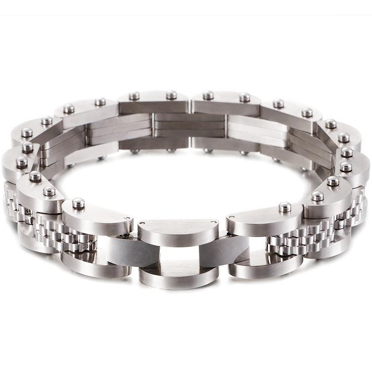 Solid Black Stainless Steel Man Bracelet 11MM Watch Strap Men's Bracelets Metal Bangles For Men Armband Hand Jewelry Accessories