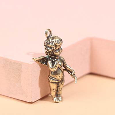 Colgantes de alas de Ángel de latón para collares, llaveros de cobre macizo, accesorios Diy