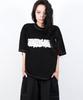 Deumakeu Text Graffiti Boxy Short Sleeve Tee - Black