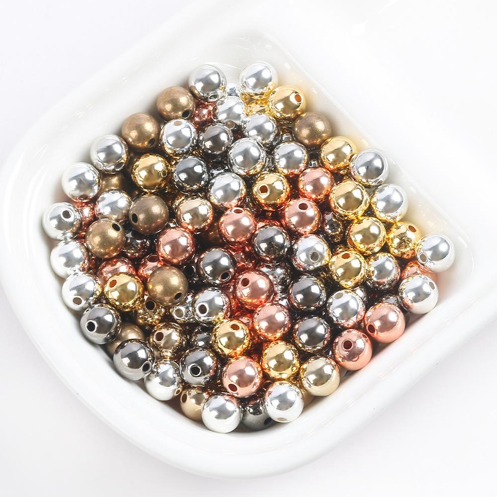3-10Mmccb Smooth Round Beads Straight Hole Round Beads Plastic Beads Spacer Beads Diy Bracelet Necklace Beads Jewelry Accessories