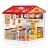 Hallisun Casa de Miniatura DIY Casa de Bonecas de Plástico com Móveis Casa de Bonecas de Brinquedo com Luz Capa Protetora contra Poeira e Brinquedo de Montagem Artesanal 3D para Crianças Idades e
