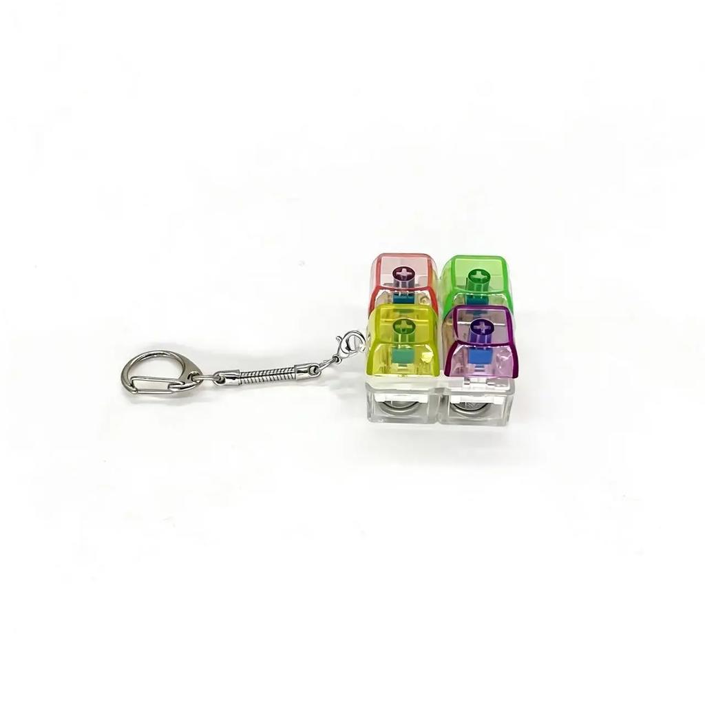 LED Keyboard Keychain Fidget Toys Crystal Clicker Sensory Toy for Stress Relief Keyboard Keychain Fidget Gadget for Adults Amagi
