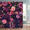 Rose Floral Flowers Wall Curtain Shower Curtain, Bathroom Decorative Shower Curtain, Waterproof Shower Curtain with Hooks