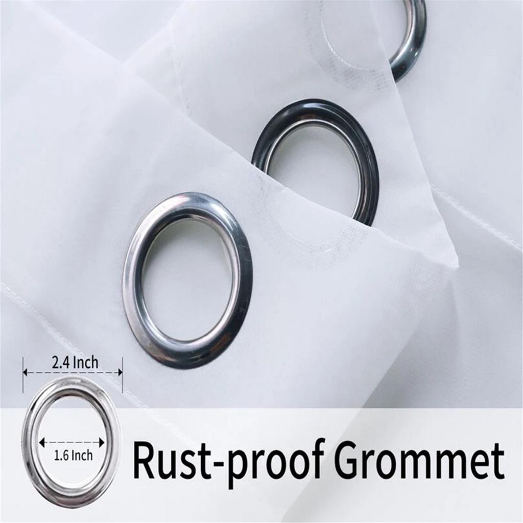 Weatherproof Outdoor Curtains Transparent Eyelet Design Waterproof Voile for Patio Gazebo