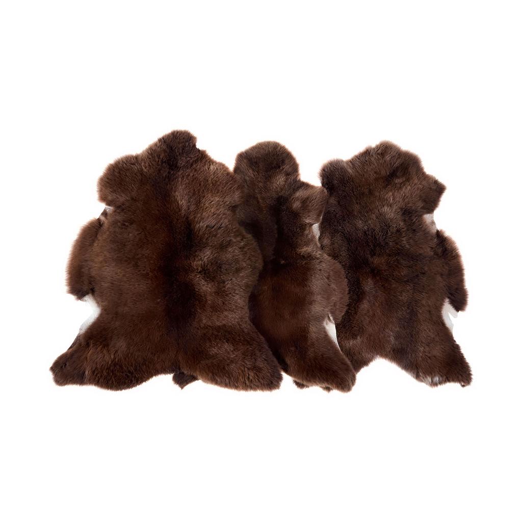 Natural sheepskin leather Brown 80-100cm size 80-100cm