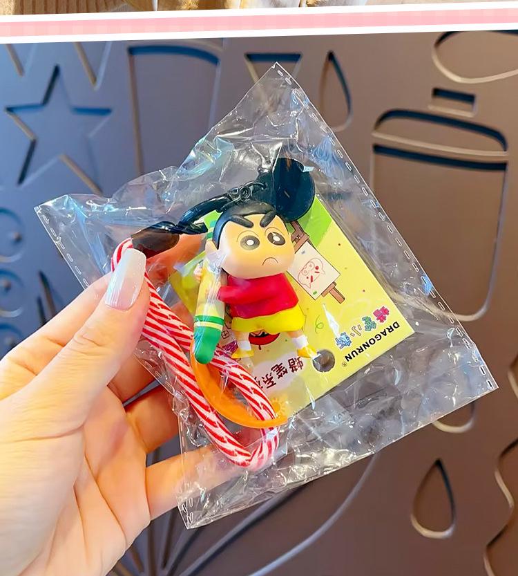 Crayon Shin-chan Plush Doll Keychain Charm - Cute Cartoon Pendant Gift