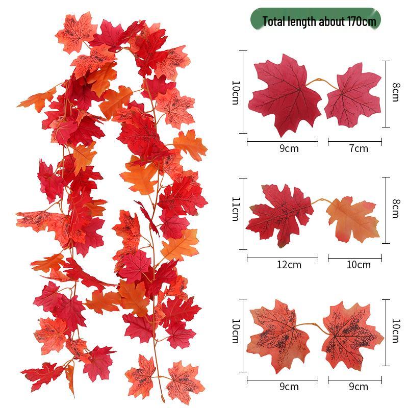 Autumn Maple Leaf Vine Hanging - Festive Decor for Halloween & Christmas