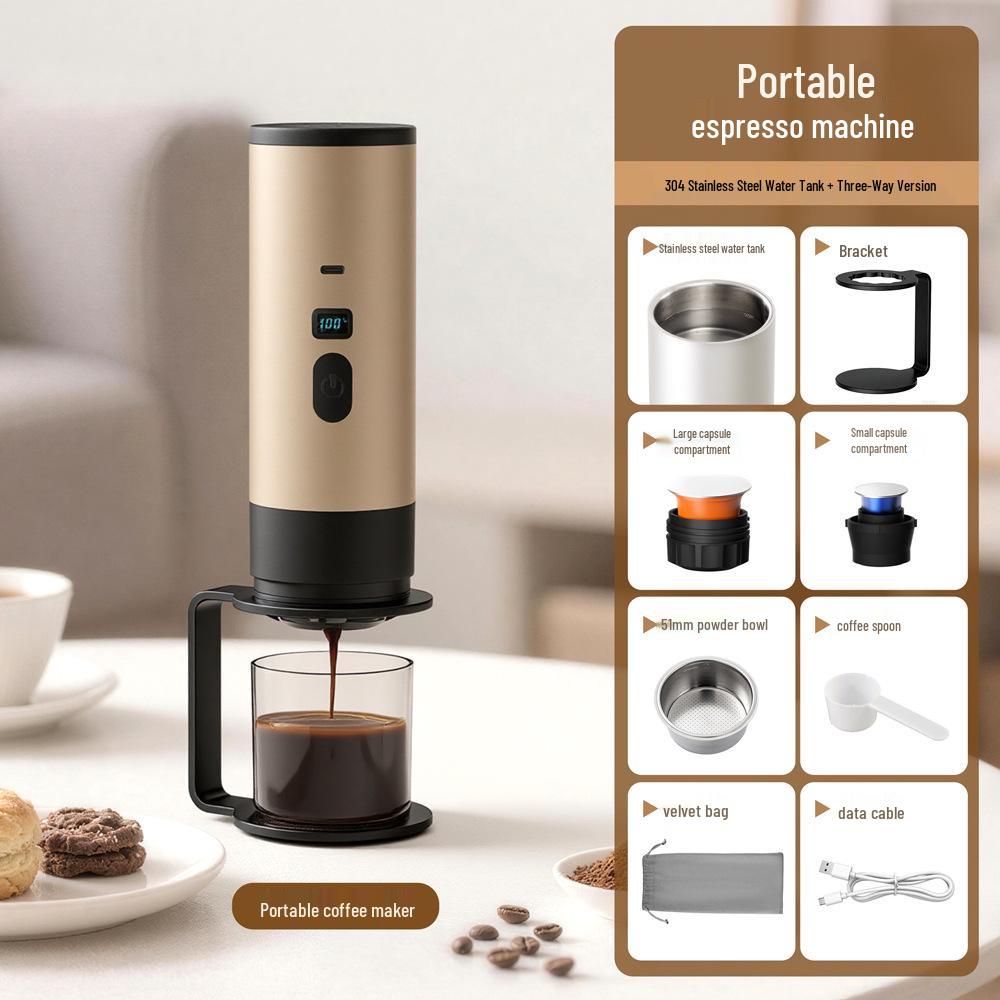 Portable Electric Espresso & Americano Coffee Maker with Heating Pump
