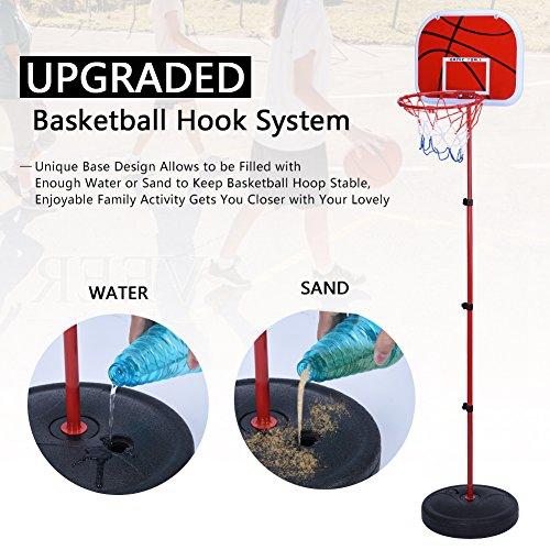 63-150cm Height Adjustable Basketball Stand System Hoop Backboard Net Kit for Children Basketball Toy