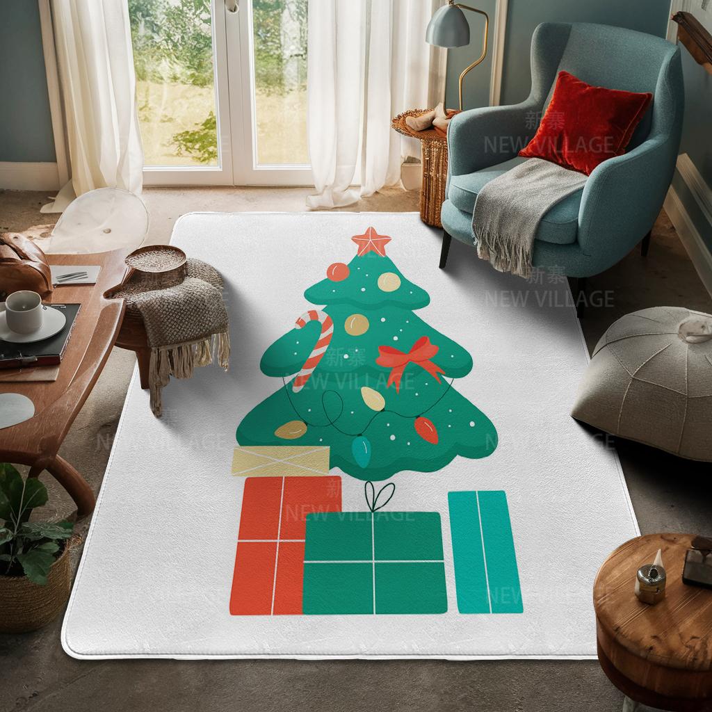 House Entrance Carpet Home Door Mat Living Room Bath Foot Bathroom Non-slip Water Absorption Rugs Bath Merry Christmas Winter