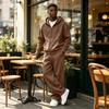 Men's 2 Piece Tracksuit Set with Loose Fit Zip Up Jacket and Sweatpants Casual Versatile Sportswear