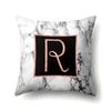Polyester Pillowcase 26 English Letters Rose Gold Home Marble Decorative Printed Pillowcase