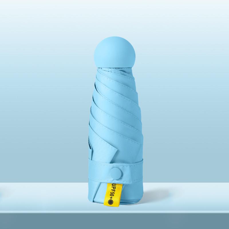 50% Off Mini Portable Capsule Umbrella - Ladies' Gift, Custom Print, Black Glue Sunshade Parasol