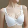 European and American Exquisite Lace Cross-strap Large Size Bra Breathable Side Breast U-shaped Beautiful Back Underwear