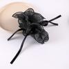 Polka Dot Mesh Flower Hair Clip – Elegant Korean Style Updo Accessory