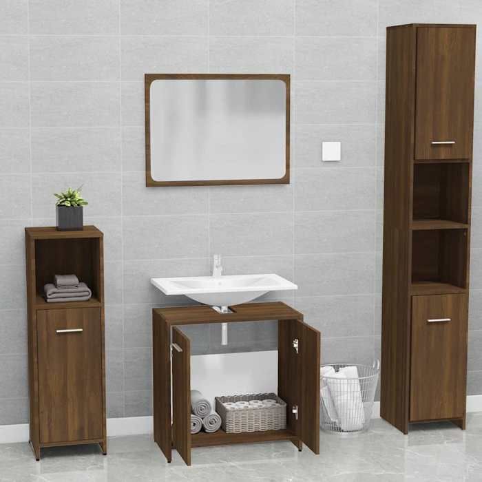 VidaXL Meubles de salle de bain Chêne marron Bois d'ingénierie 815530