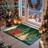 1pc 2D Flat Vintage Christmas Tree Entry Rug, Festive Decor Mat for Home, Outdoor, Entryway, Bedroom, Balcony, Holiday Gift