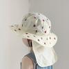 Neck Protection Baby Sun Hat Cartoon Embroidery Summer Fisherman Hat Children Panama Cap  Girls