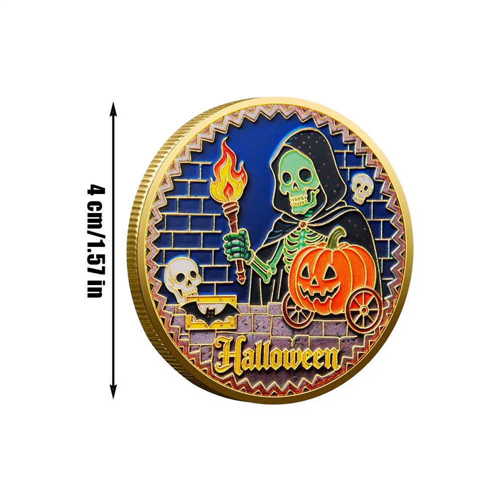 

Halloween Commemorative Coin Halloween Owl Metal Challenge Coin Keepsake Art Display For Men Enthusiasts Collectors Study Rooms